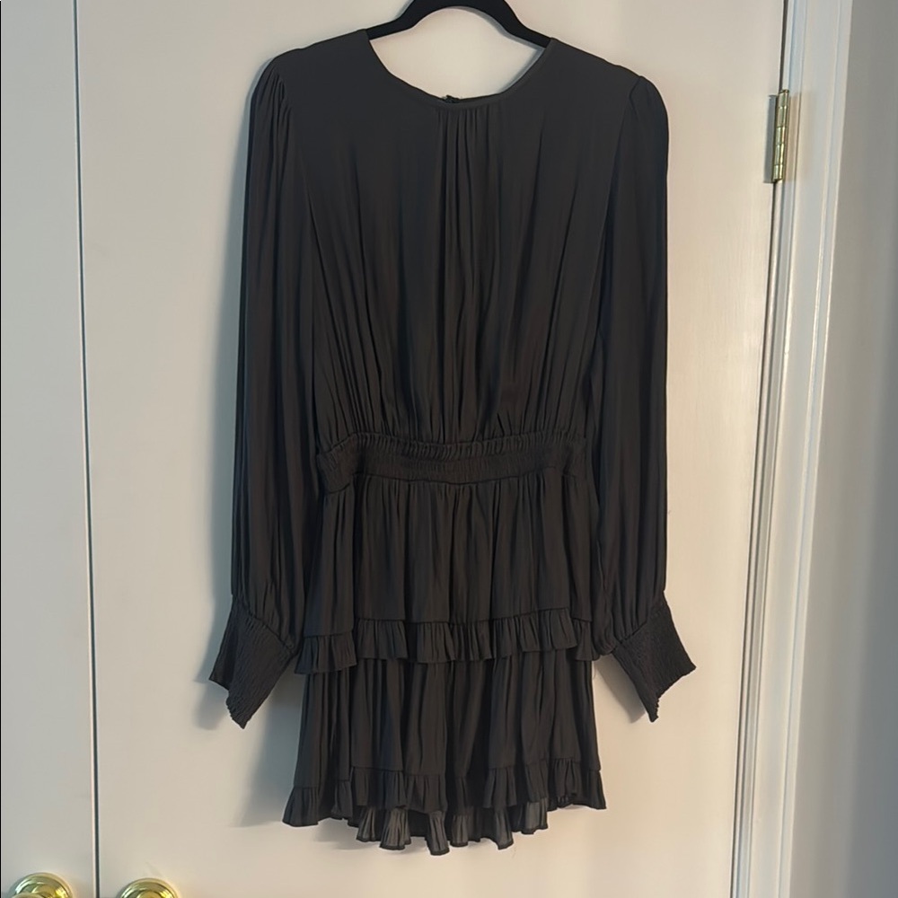 Elegant Grey Ruffle Dress